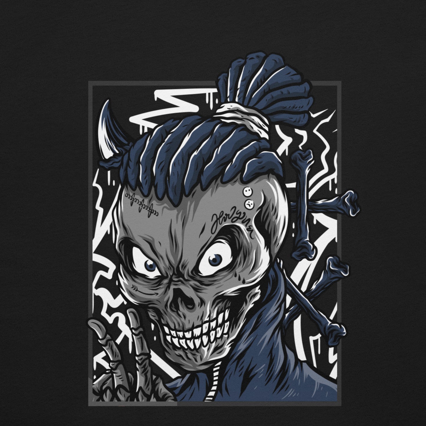 T-shirt Blue Skeleton Desfruta do Estilo Único com a Nossa T-shirt Blue Skeleton Na nossa marca, valorizamos a autenticidade e a expressão individual. Com a nossa T-shirt Blue Skeleton, podes celebrar a arte urbana e destacar-te com estilo. Cada ilustraçã