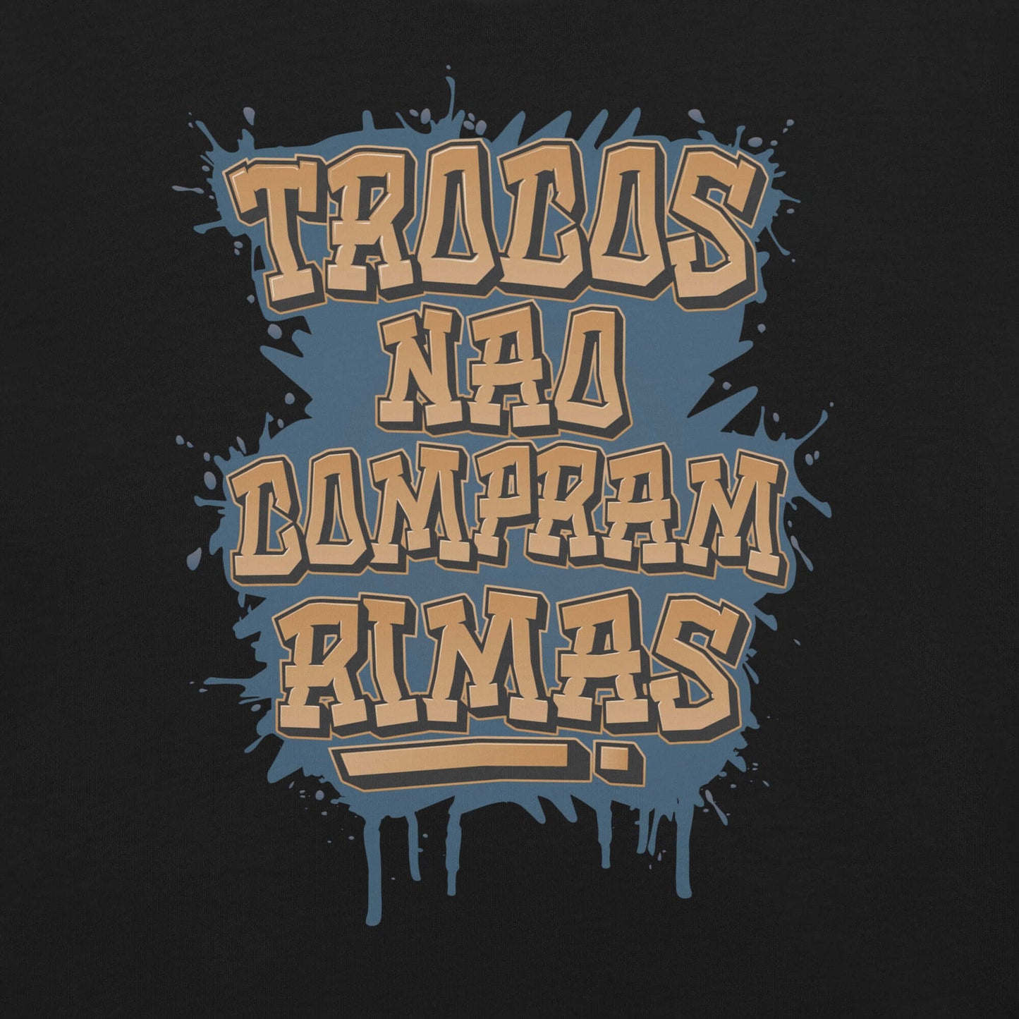 T-shirt streetwear | "Trocos não compram rimas" - Astredik A t-shirt streetwear “Trocos Não Compram Rimas” da Astredik é a escolha perfeita para quem vive a cultura hip-hop em Portugal. Esta t-shirt streetwear não é apenas roupa: é uma mensagem de resistê