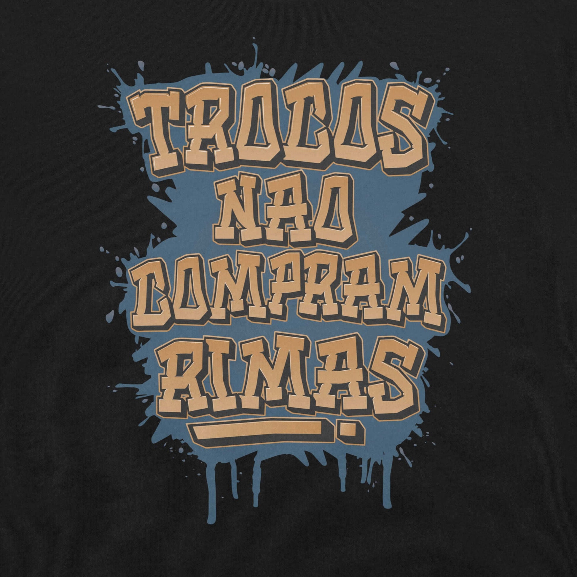 T-shirt streetwear | "Trocos não compram rimas" - Astredik A t-shirt streetwear “Trocos Não Compram Rimas” da Astredik é a escolha perfeita para quem vive a cultura hip-hop em Portugal. Esta t-shirt streetwear não é apenas roupa: é uma mensagem de resistê