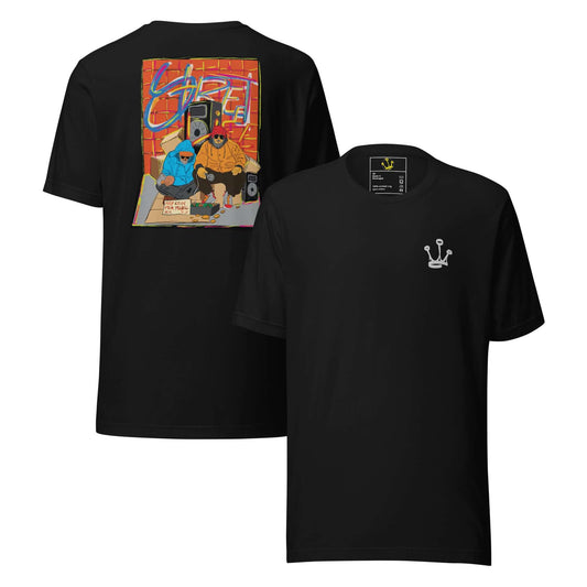 T-shirt "Autênticos mendigos vendidos por cêntimos" “Autênticos mendigos vendidos por cêntimos” — uma frase que corta fundo.Inspirada na crítica de Sam The Kid, esta t-shirt denuncia a realidade de quem vende liberdade criativa por visibilidade vazia. Com